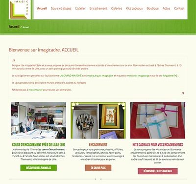 Site WordPress pour une professionnelle de l’encadrement près de Lille (59)