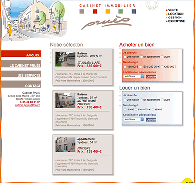 Création du site internet du Cabinet immobilier Pruès